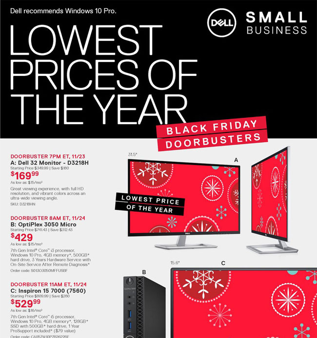 Dell Small Business Black Friday Ad Released