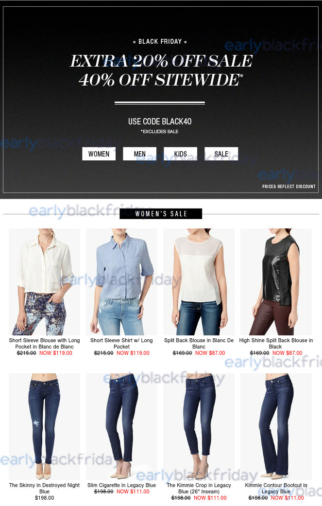 7 For All Mankind Black Friday 2014