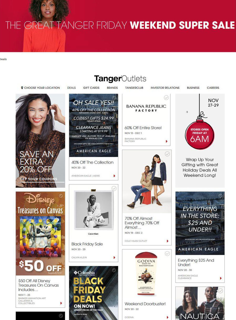 Tanger Outlets Black Friday 2023 Ad, Sales, and Deals